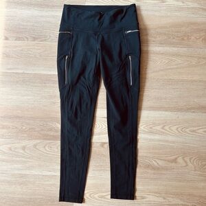 Athleta Black Leggings High Rise w/ Zipper